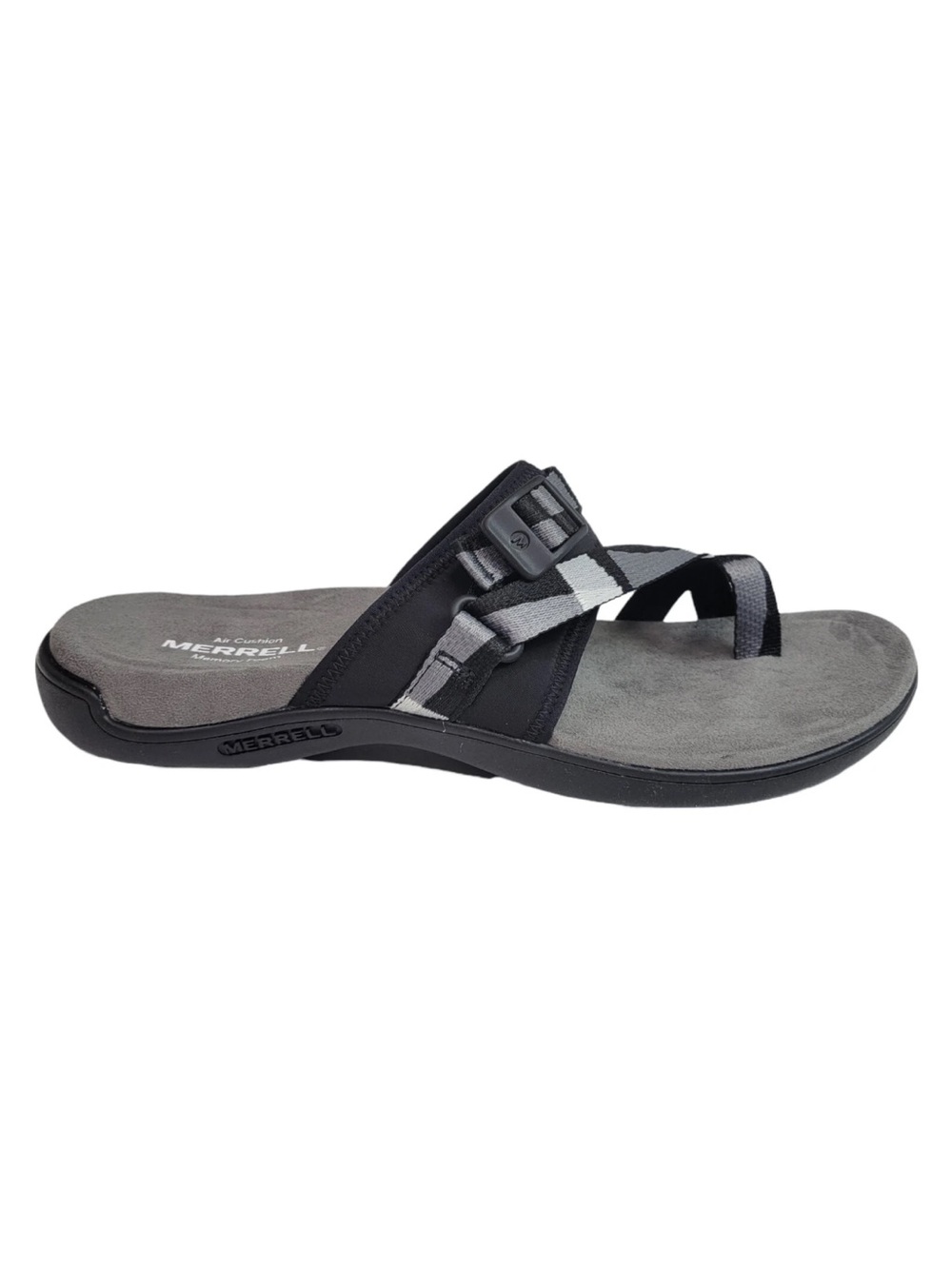 Merrell Womens District 3 Wrap Web Black Gray Slide Memory Foam Sandals SZ 8 - Picture 9 of 10